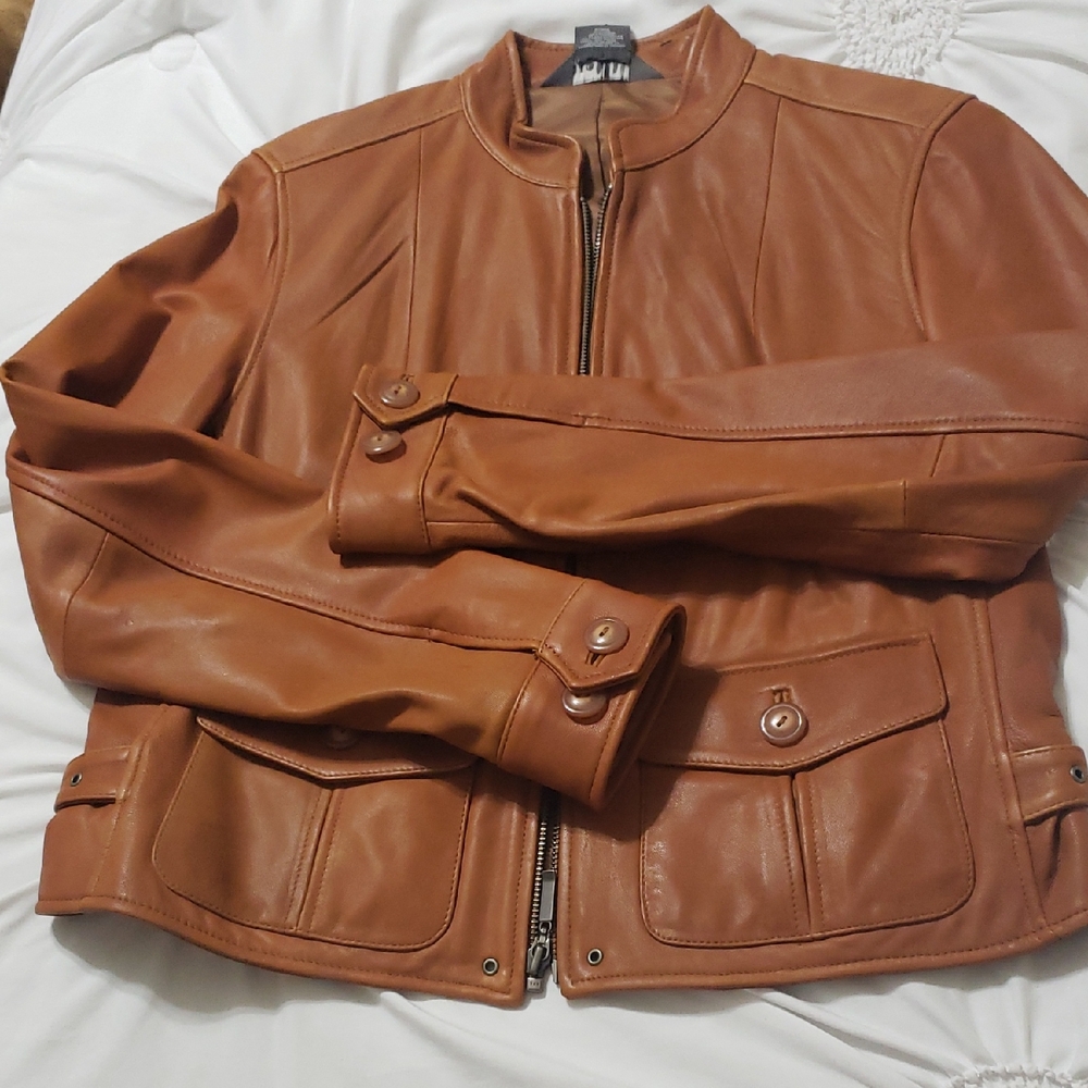 George Tan Leather Jacket